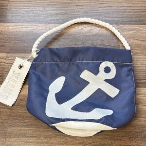Sea Bags Recycled Sail Cloth Navy Anchor Bucket Bag